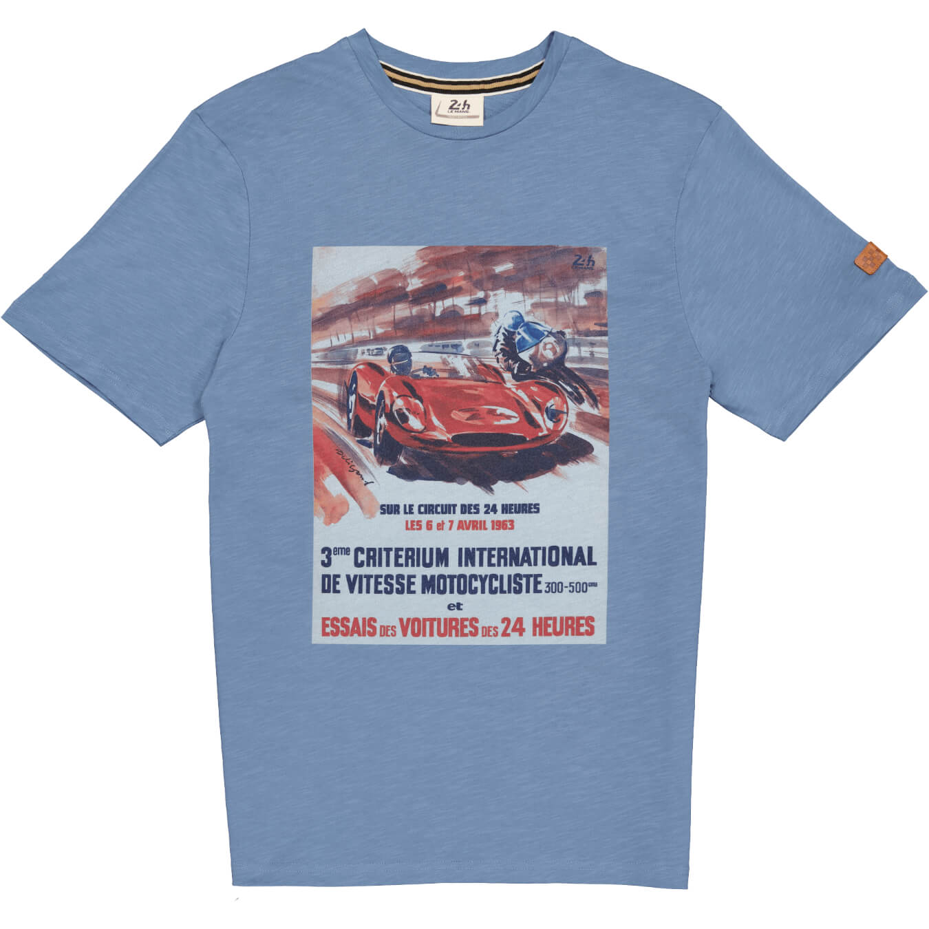 T-shirt 24H DU MANS Affiche 1963 Bleu pour homme