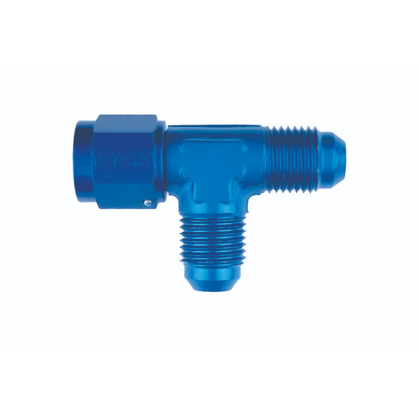 Adaptateur GOODRIDGE CPL-826 Té Mâle/Mâle/Fem 7/16 JIC X 20 en Alu Bleu