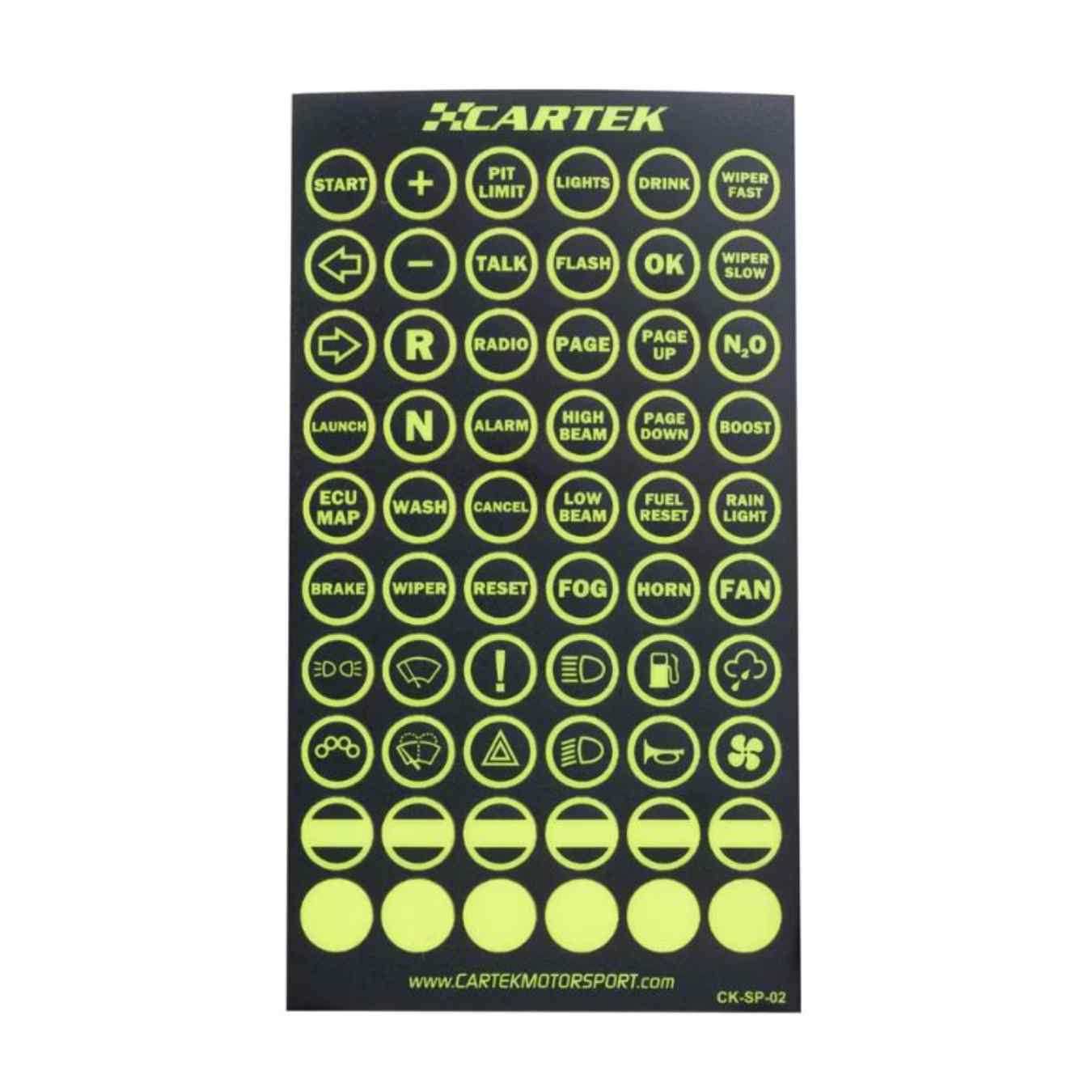 Autocollants fluo pour système de commandes sans fil pour volant CK-SP-02