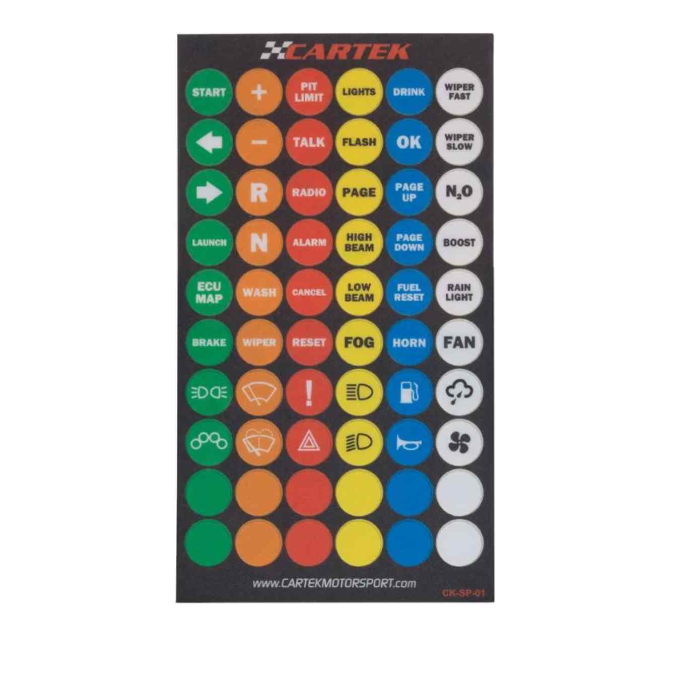 Autocollants multicouleurs pour système de commandes sans fil pour volant CK-SP-01