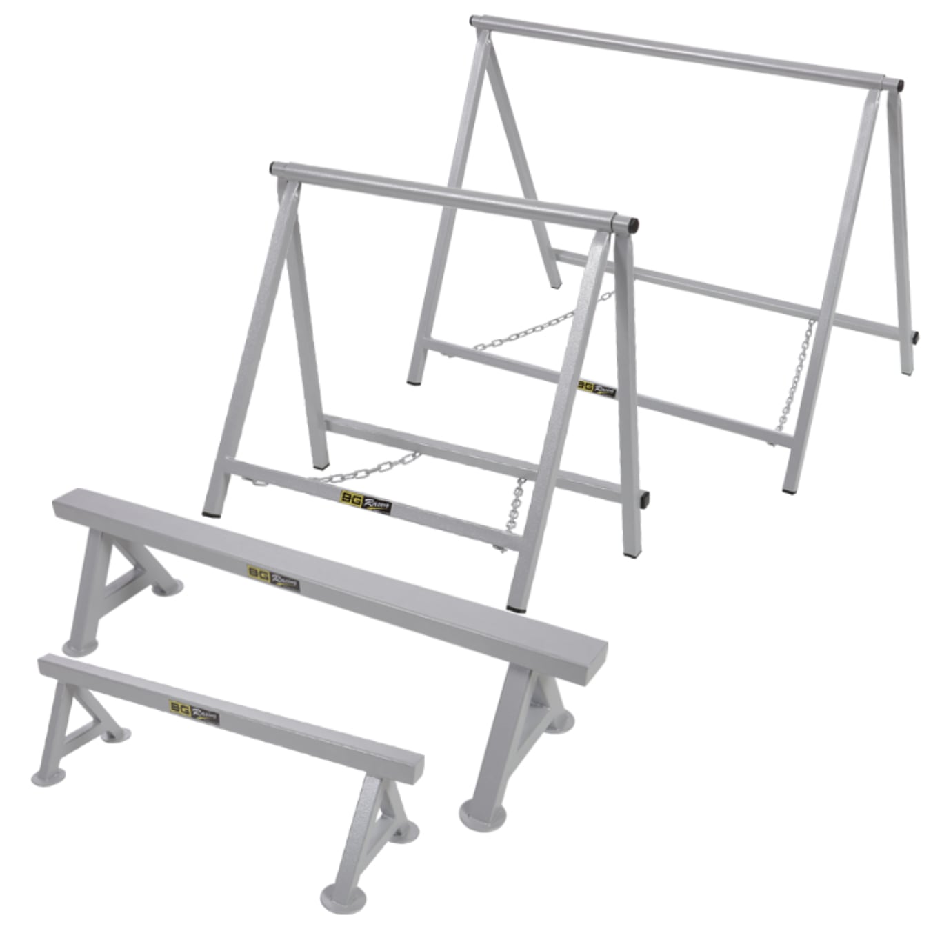 Tréteaux de stand en acier Gris taille L