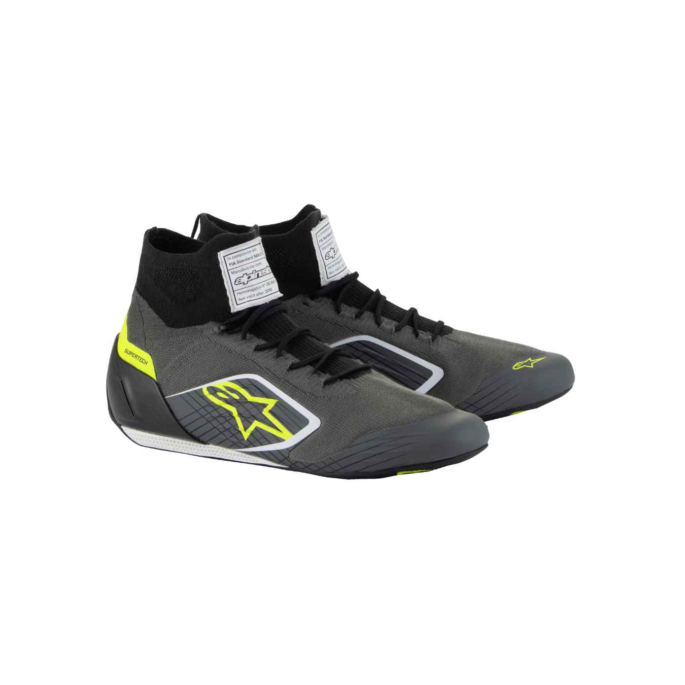 Bottines ALPINESTARS SUPERTECH FIA 8856 2018 Gris Noir Jaune