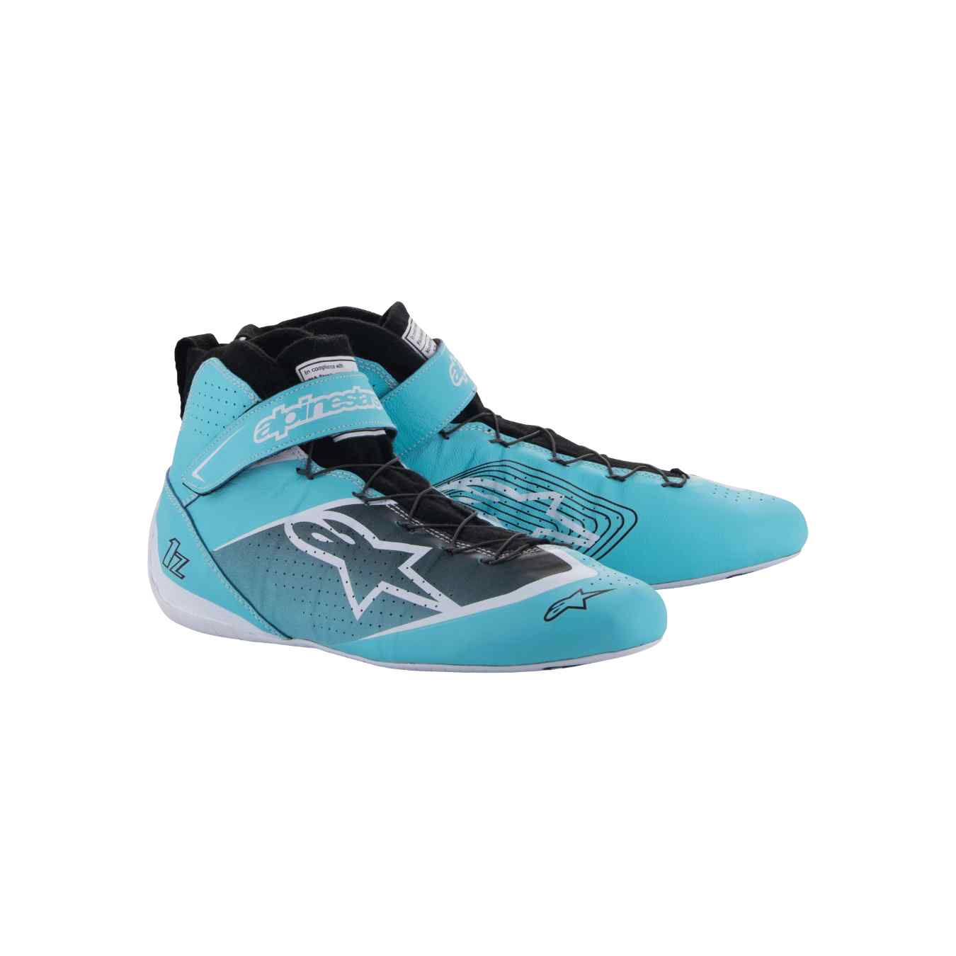 Bottines ALPINESTARS TECH 1 Z V3 FIA 8856 2018 Cyan Blanc Noir