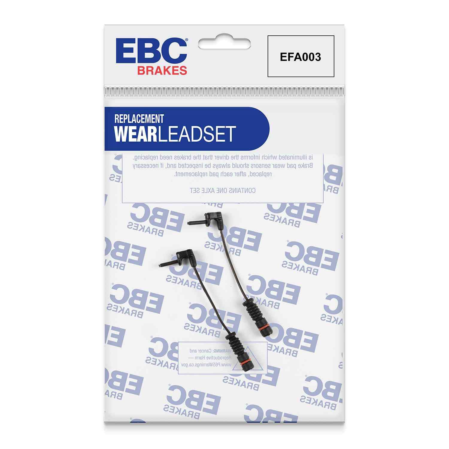 Capteur d'usure de plaquettes avants / arrières EBC EFA003