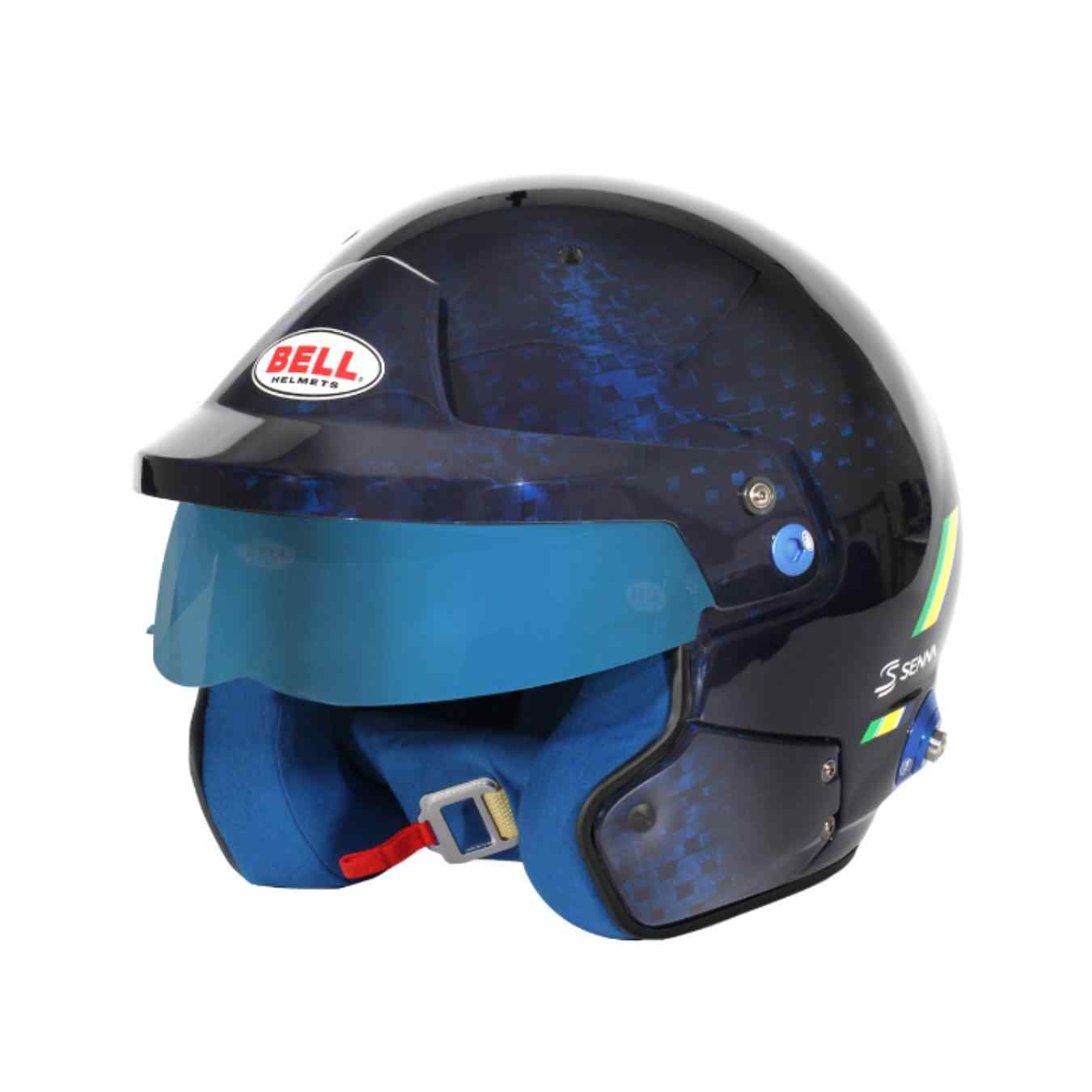 Casque Jet BELL MAG 10 AYRTON SENNA FIA 8859 2024 SA2020 Hans Bleu