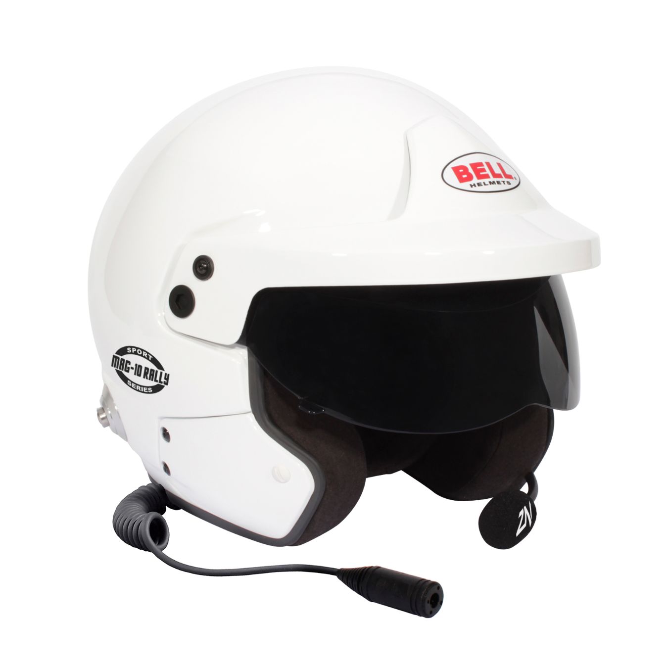Casque jet BELL MAG-10 Rally Sport (HANS) FIA 8859-2015 Blanc.