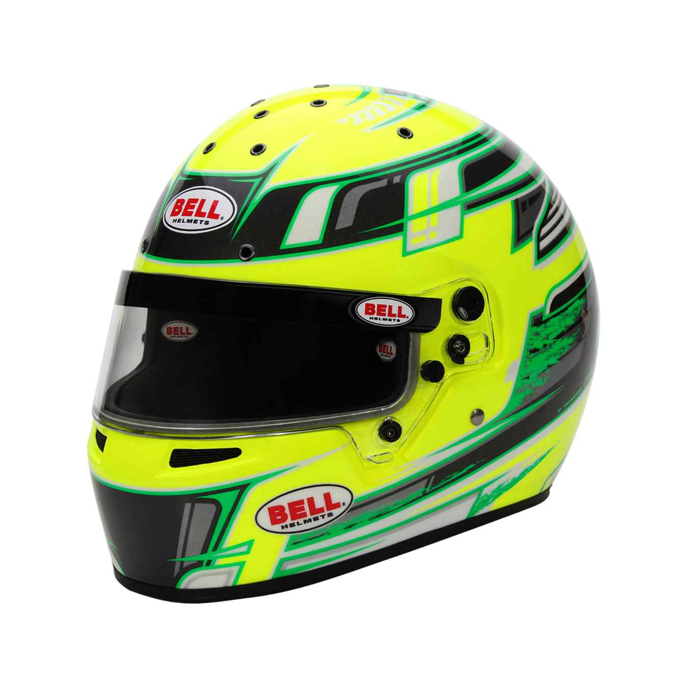 Casque Karting Integral BELL KC7 CMR PRO CHAMPION Anthracite Jaune