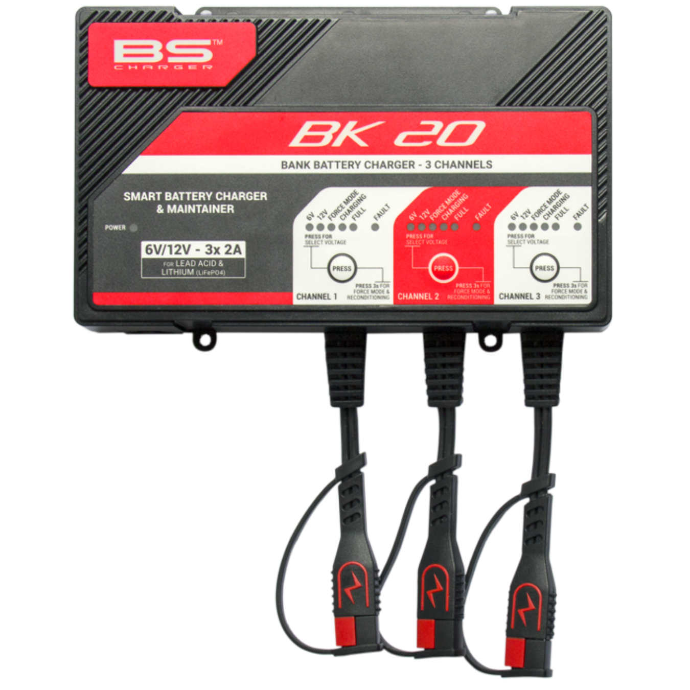 Chargeur BS BATTERY BK20 3 batteries lithium/plomb