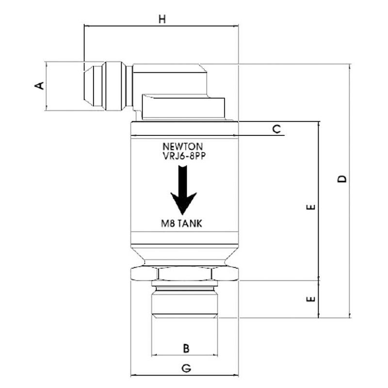 Clapet de mise à l'air libre FIA NEWTON 9/16x18UNF DH6 3/4x16UNF DH8