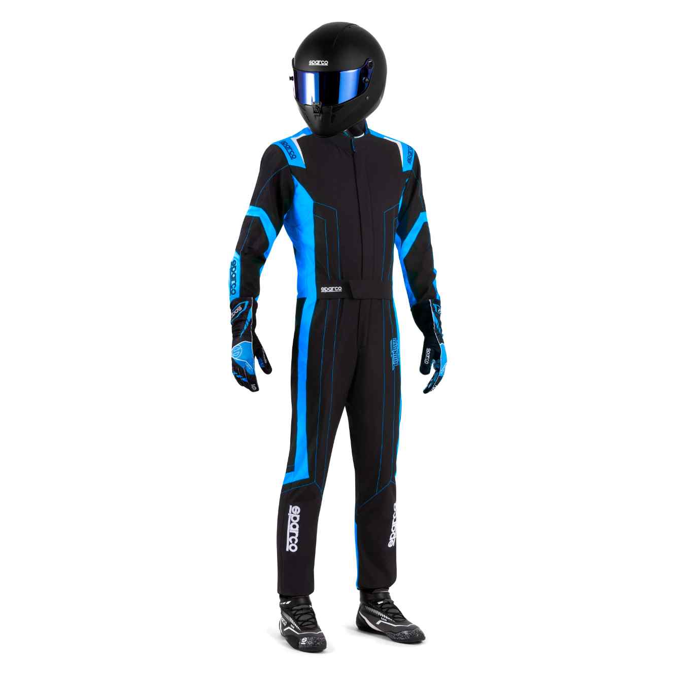 Combinaison Karting Enfant SPARCO THUNDER ADVANCED FIA 8877 2022 Noir Cyan