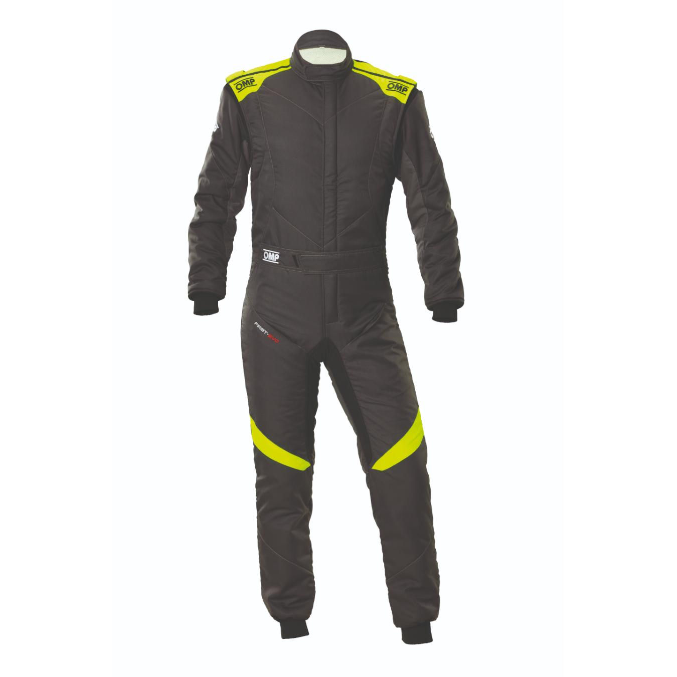 Combinaison OMP FIRST EVO FIA 8856 2018 Anthracite Jaune