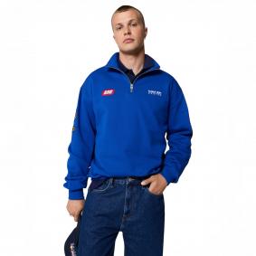 X Pepe Jeans 1/4 Zip Blue Sweat - Red Bull