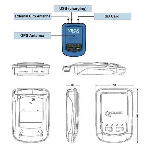 Racelogic Vbox Sport Performance /& Lap Time Data Logger