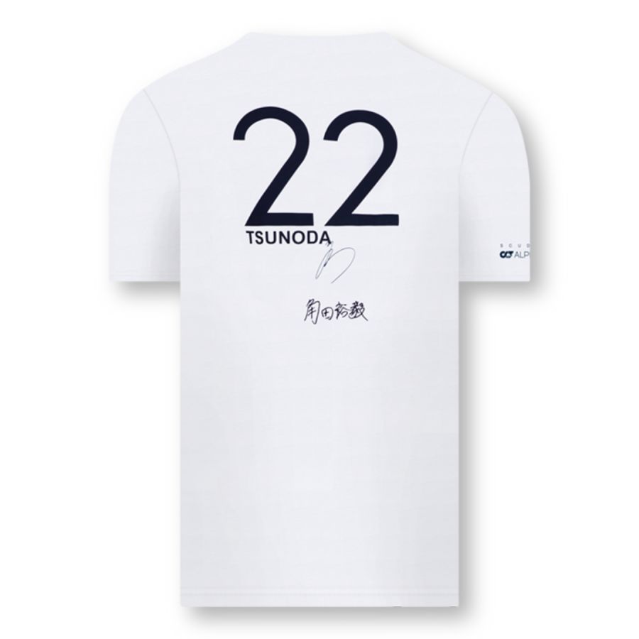 ALPHA TAURI Yuki TSUNODA Men's T-shirt - White | ON ORECA Store ALPHA TAURI Yuki TSUNODA Men's T-shirt - White | ON ORECA Store