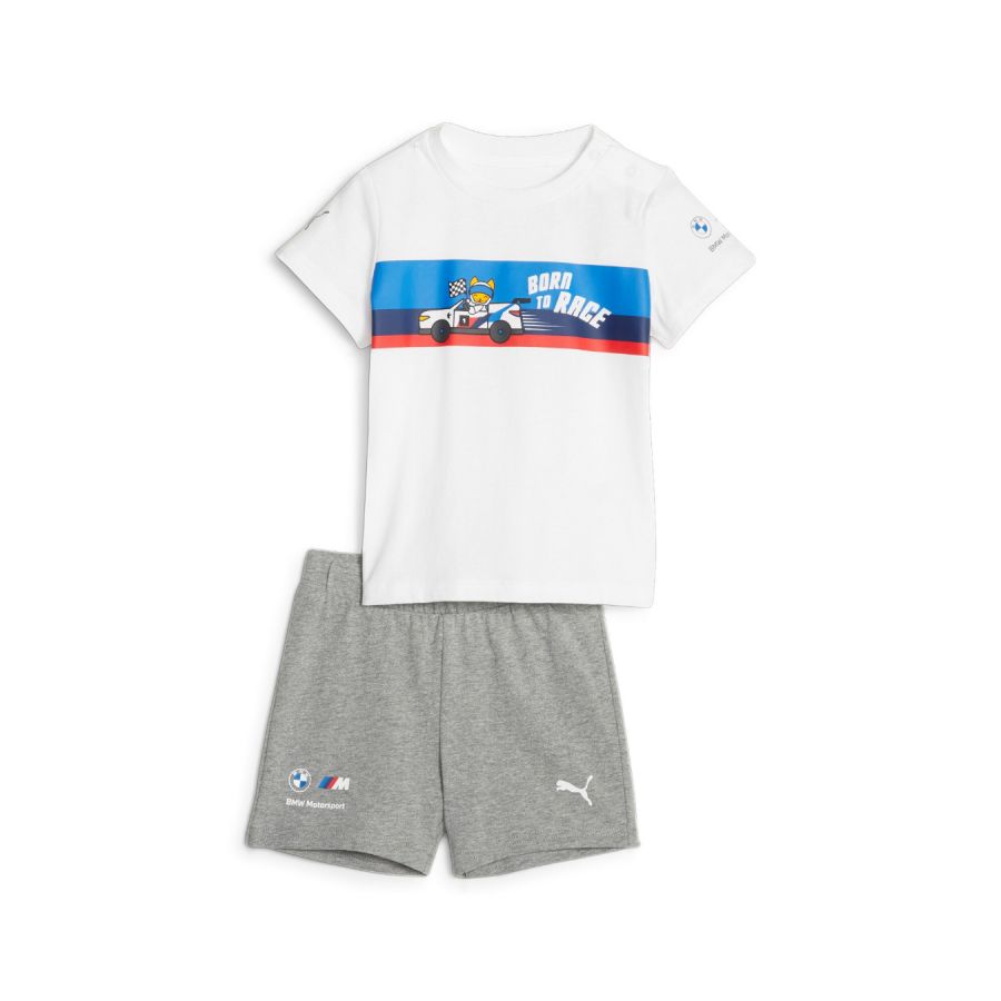 Ensemble T shirt et Short BMW MOTORSPORT Puma MMS Blanc pour enfant sur Oreca Store