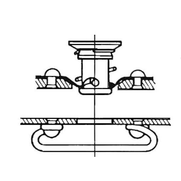 Fixation Dzus 1/4 tour EHF5 entraxe 25,4 mm, longueur de vis 19,5 mm