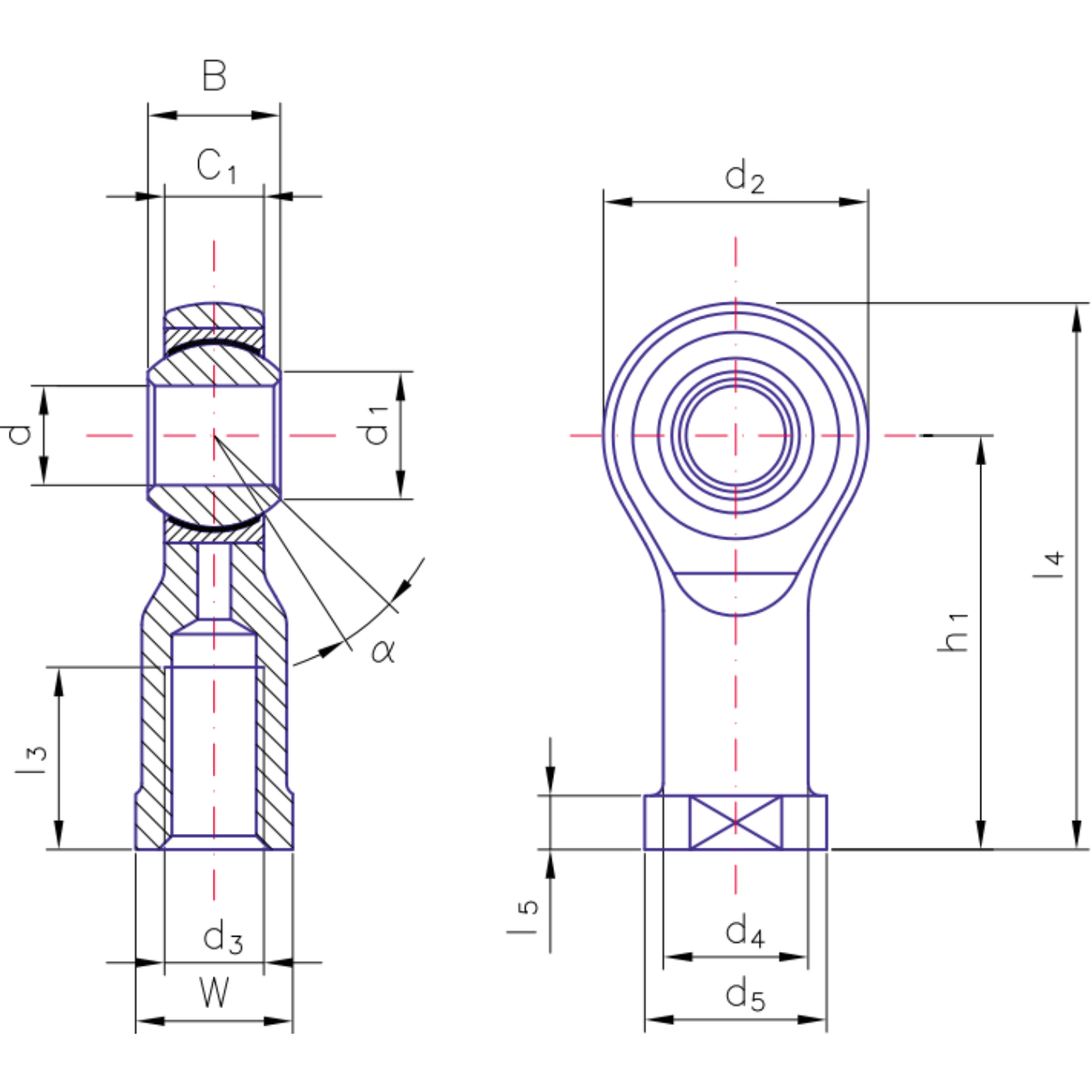 Embout à rotule femelle sans entretien ASKUBAL KI440