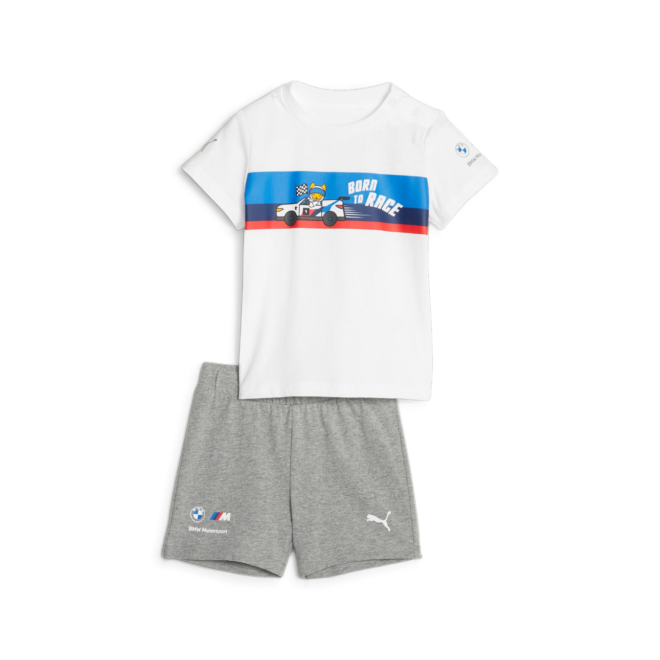 Ensemble T-shirt et Short BMW MOTORSPORT Puma MMS Blanc pour enfant