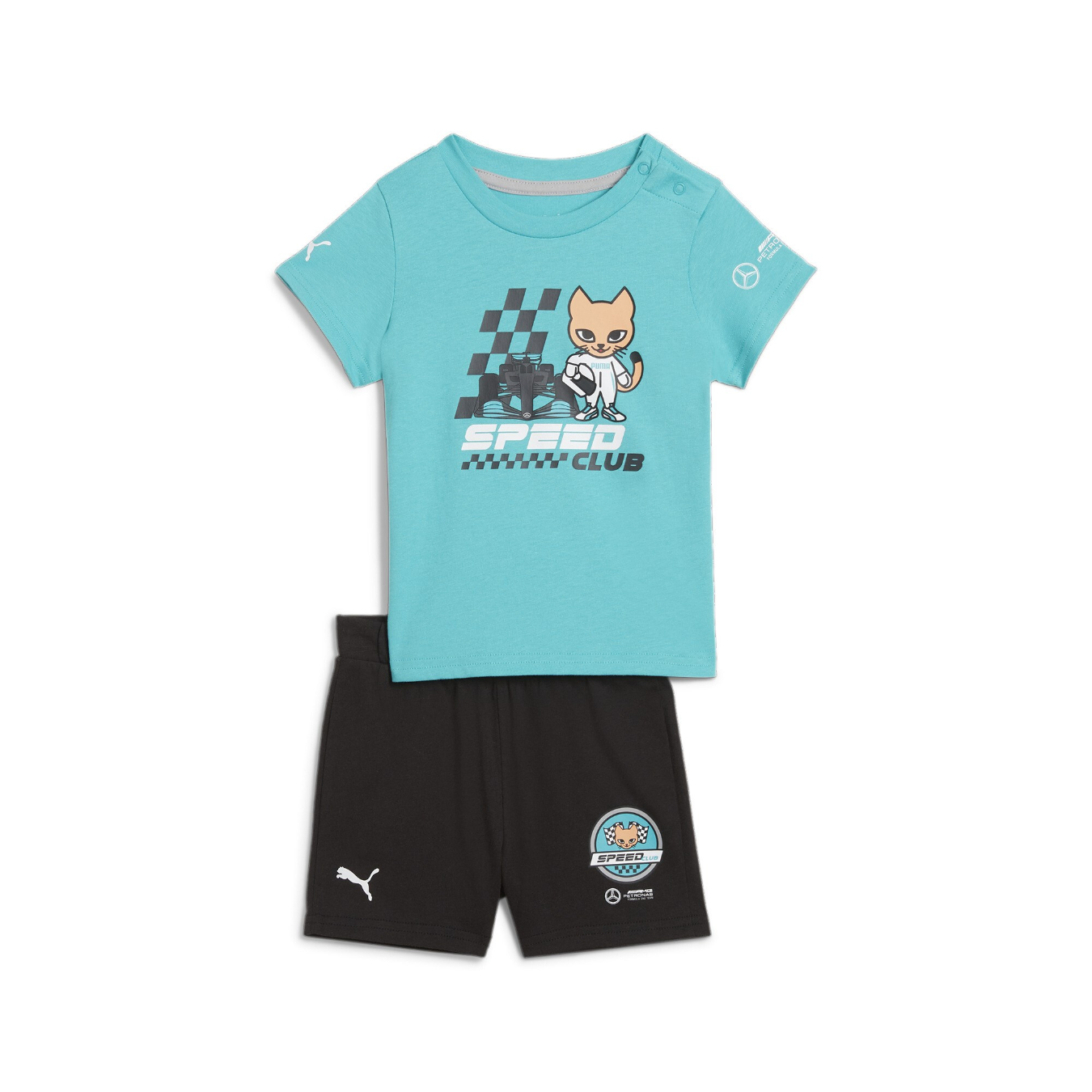 Ensemble T-Shirt et Short MERCEDES AMG Puma Bleu pour Enfant PUM24_SET_AMG