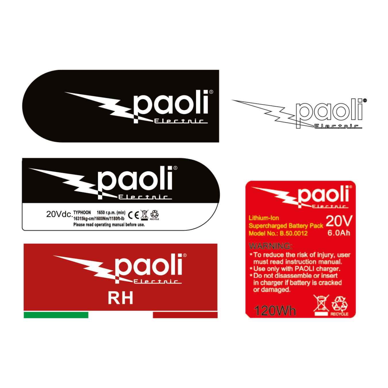 Etiquette Paoli pour corps TYPHOON PLUS avec indicateur de couple