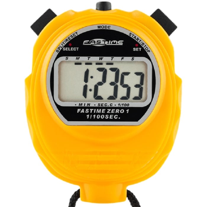Chronomètre FASTIME 1 manuel 1/100 secondes Jaune
