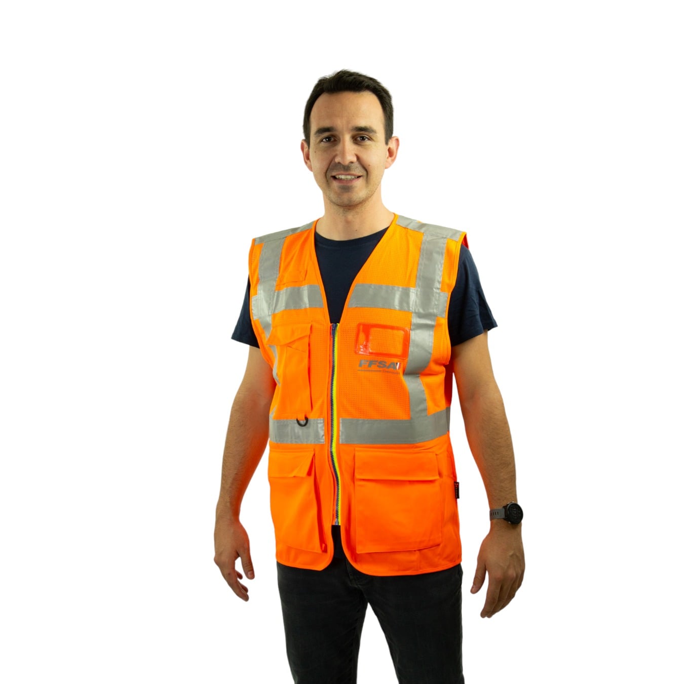 Gilet de Sécurité FFSA Commissaire Logo Orange pour homme