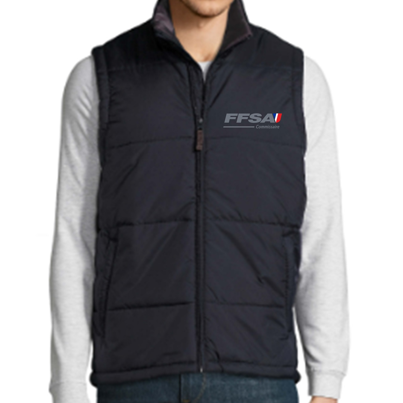 Bodywarmer FFSA Commissaire bleu pour homme