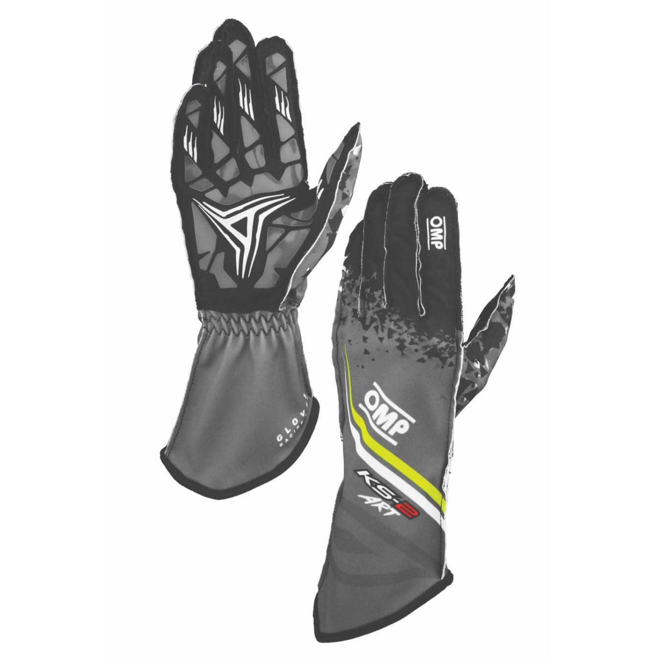 Gants Karting Enfant OMP KS 2 ART Anthracite Jaune