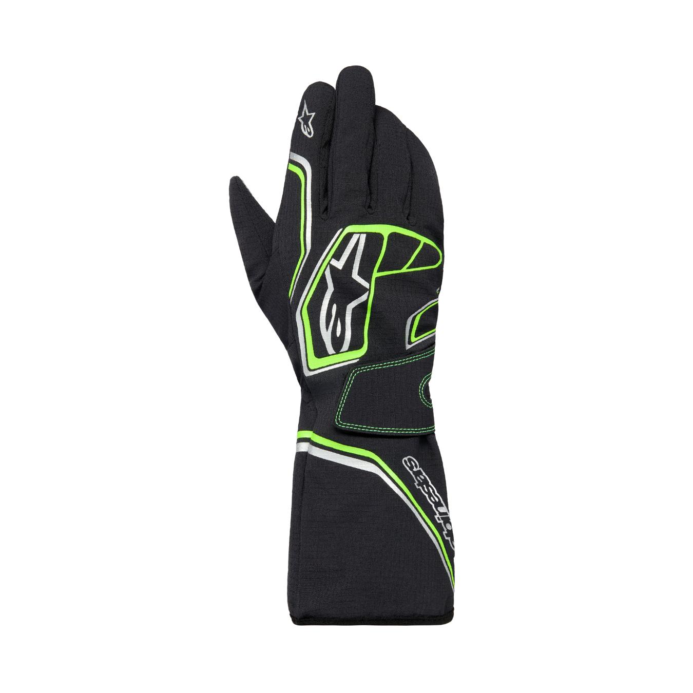 Gants Karting FIA ALPINESTARS TEMPEST V3 WATERPROOF Noir Vert Fluo