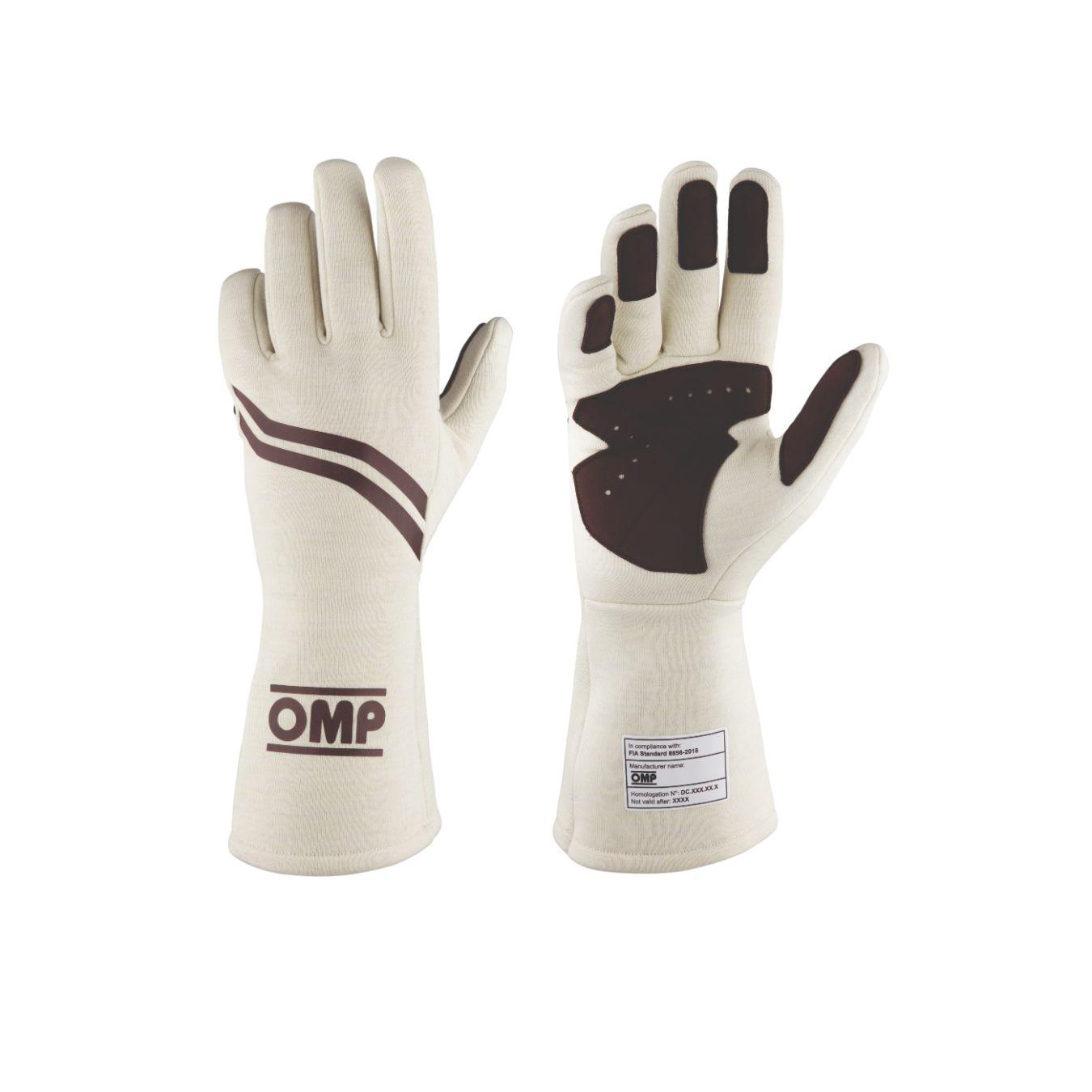 Gants OMP DIJON FIA 8856 2018 Beige