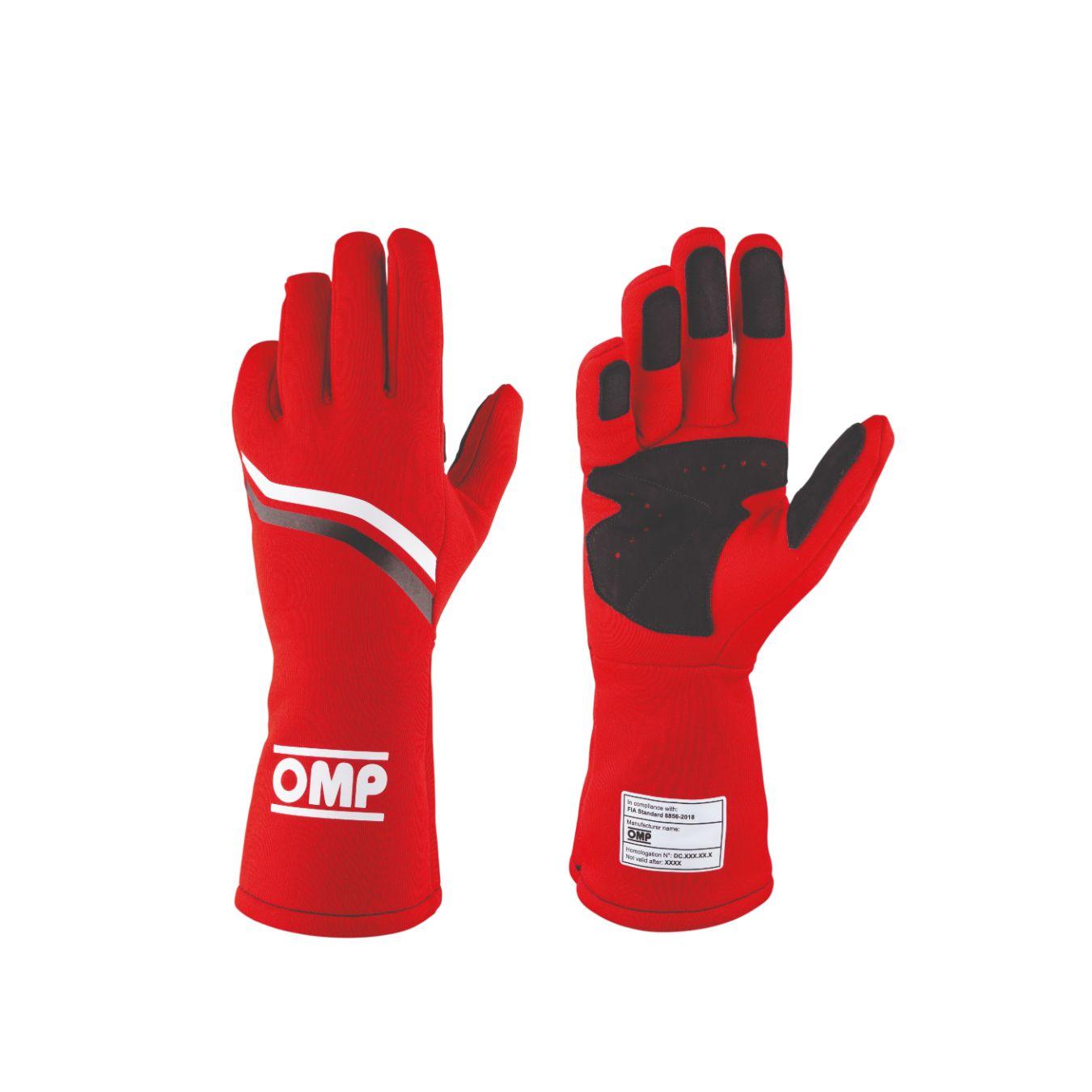 Gants OMP DIJON FIA 8856 2018 Rouge