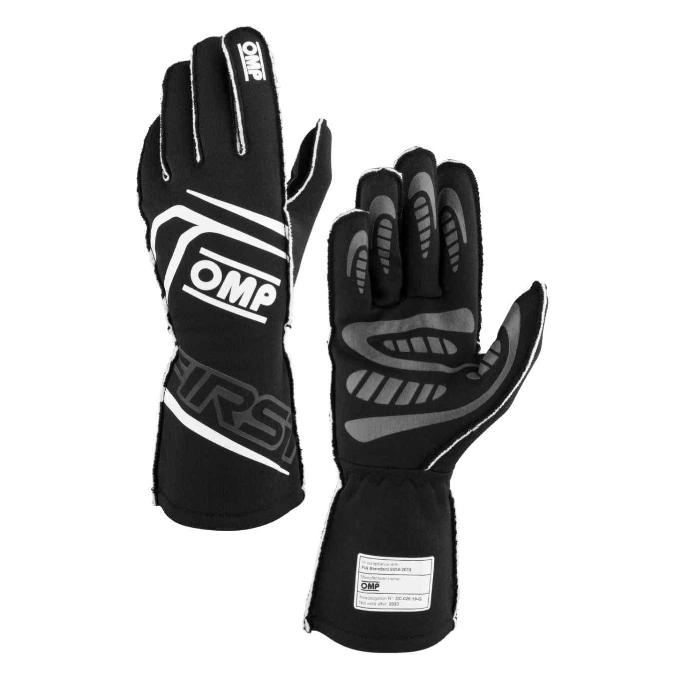 Gants OMP FIRST FIA 8856 2018 Noir