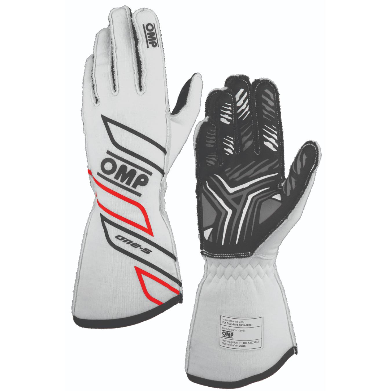 Gants OMP ONE S FIA 8856 2018 Blanc
