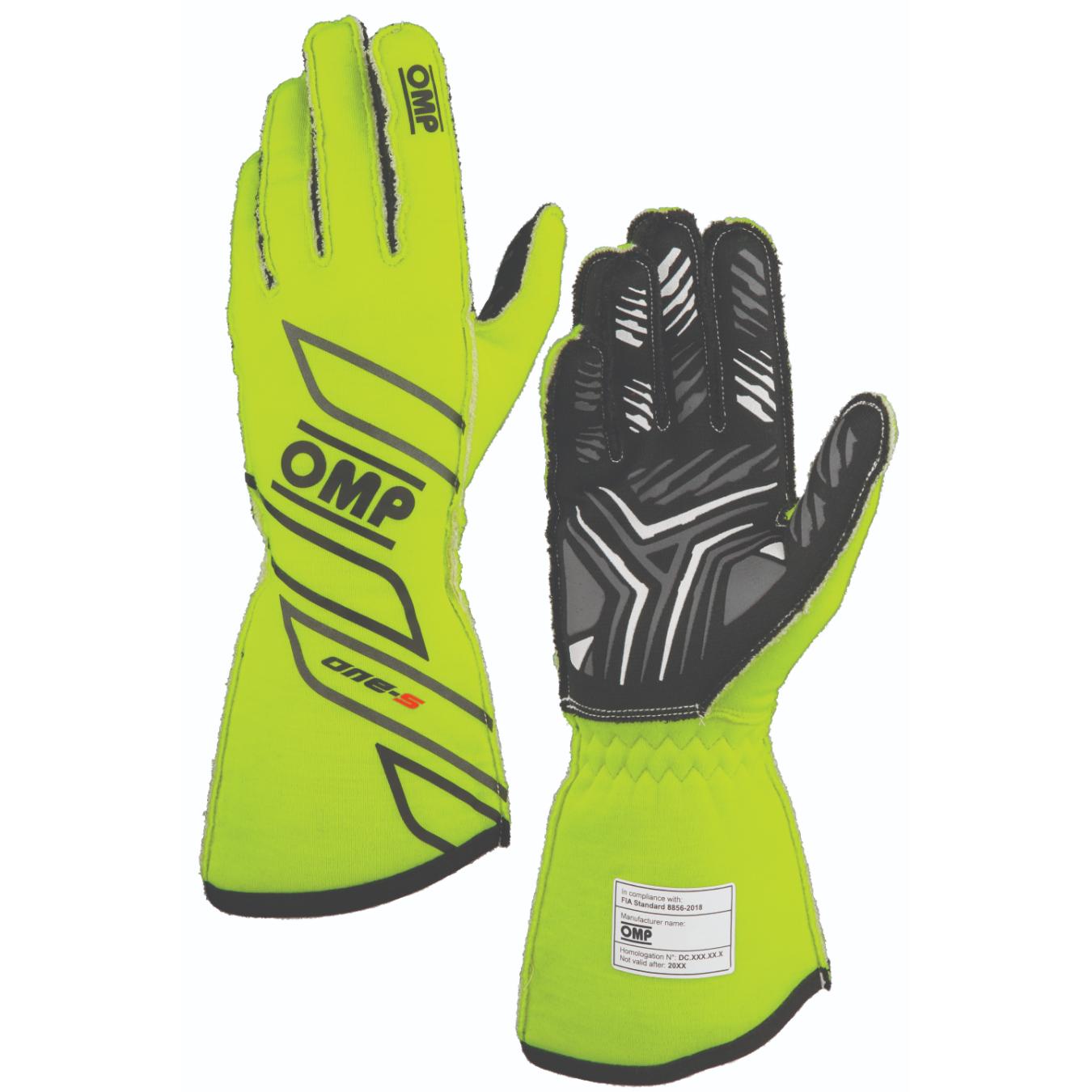 Gants OMP ONE S FIA 8856 2018 Jaune