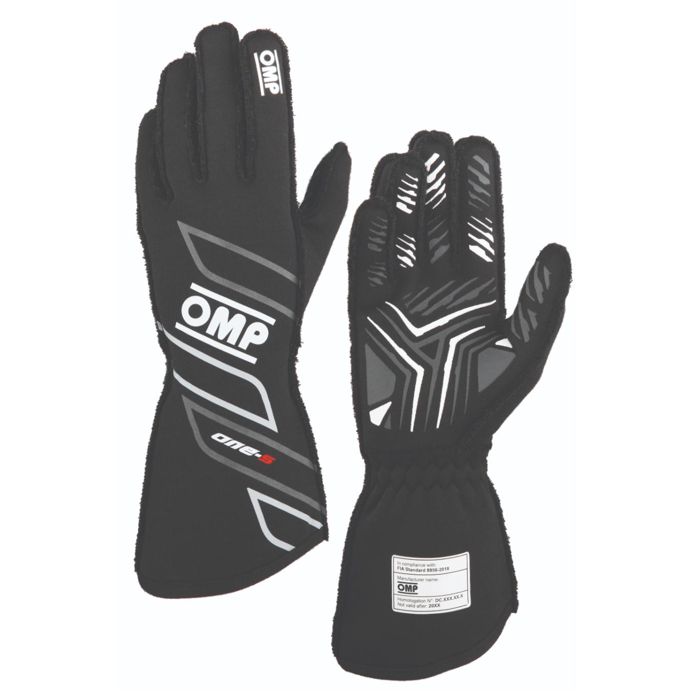 Gants OMP ONE S FIA 8856 2018 Noir