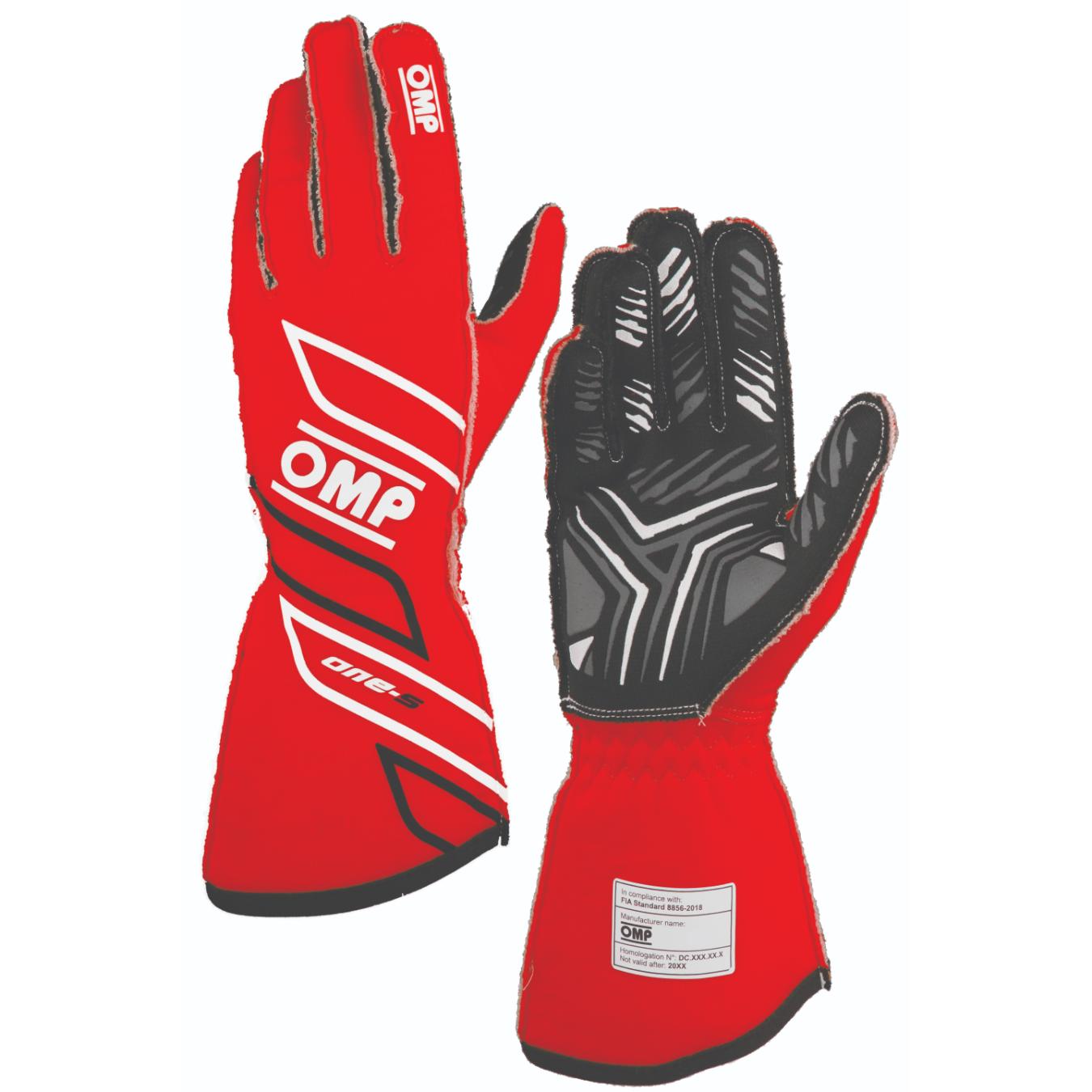 Gants OMP ONE S FIA 8856 2018 Rouge