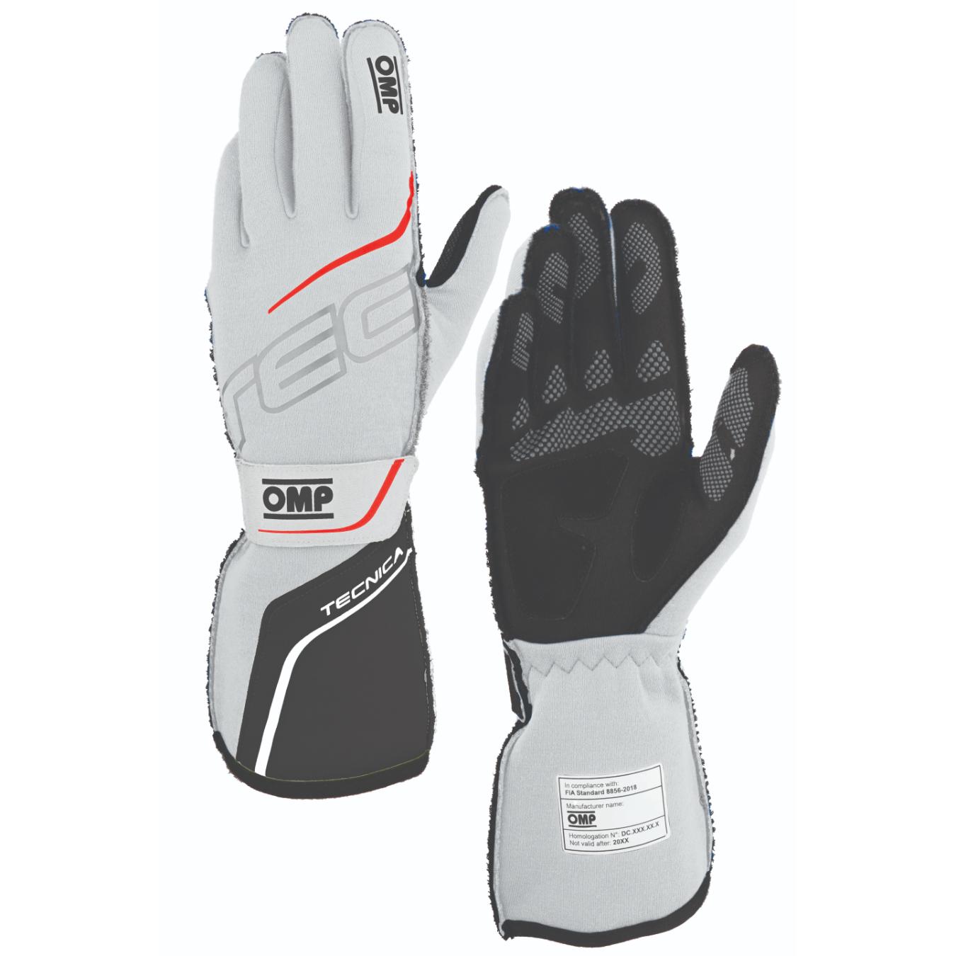 Gants OMP TECNICA FIA 8856 2018 Blanc Anthracite