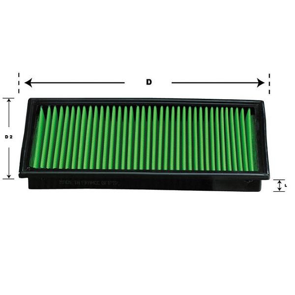 Filtre compétition GREEN FILTER pour PEUGEOT 206 S1600 2 couches