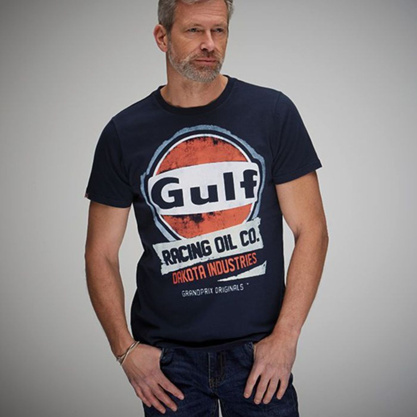 GULF oil racing blue t-shirt for men 