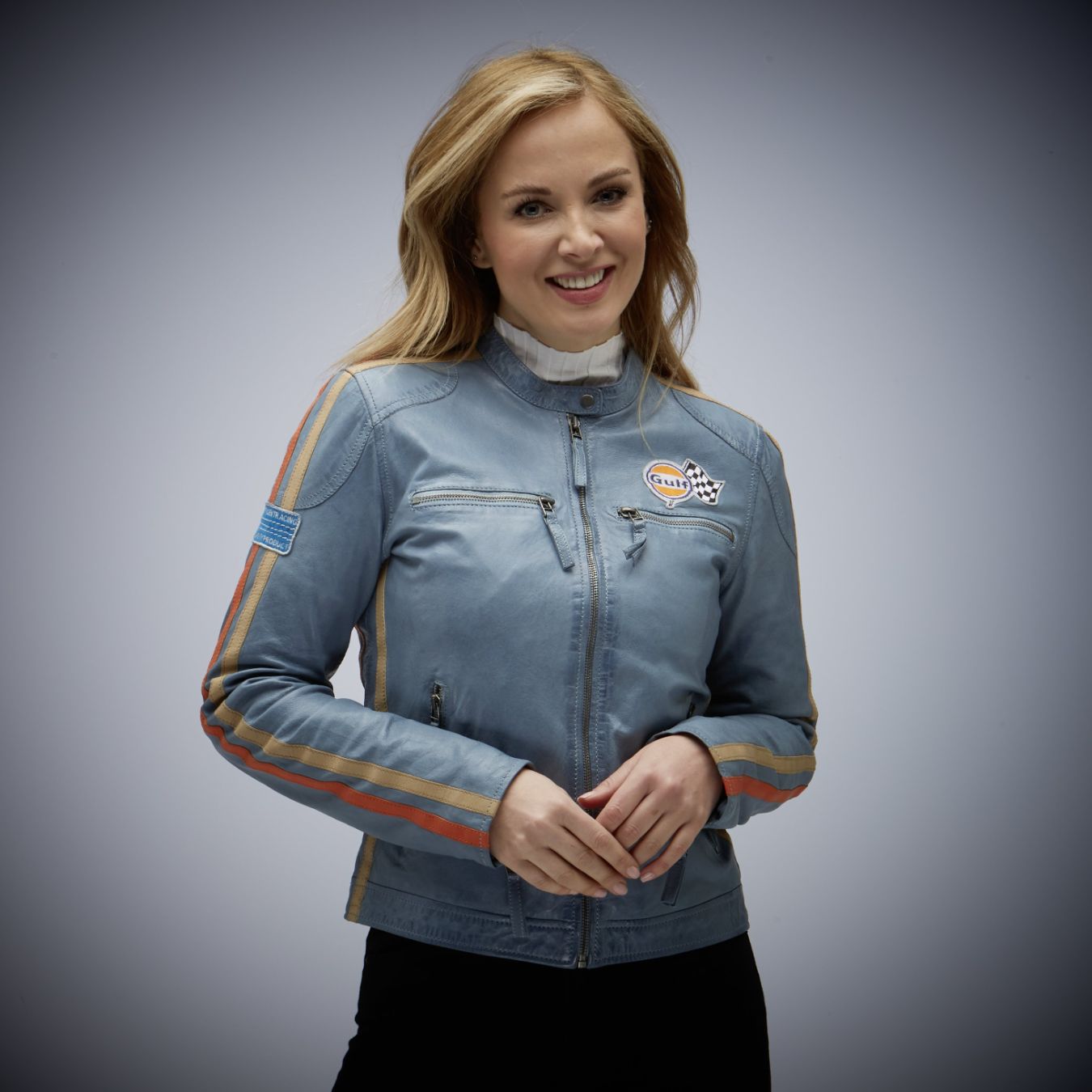 gulf racing leather jacket