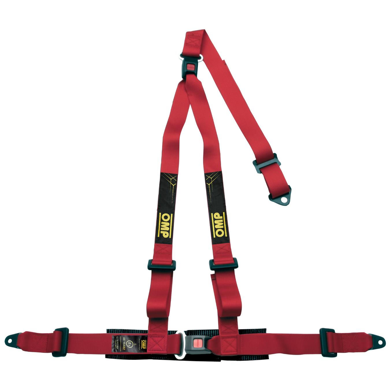 Harnais OMP 3 Points Strada 3 Ece 16 08 Rouge