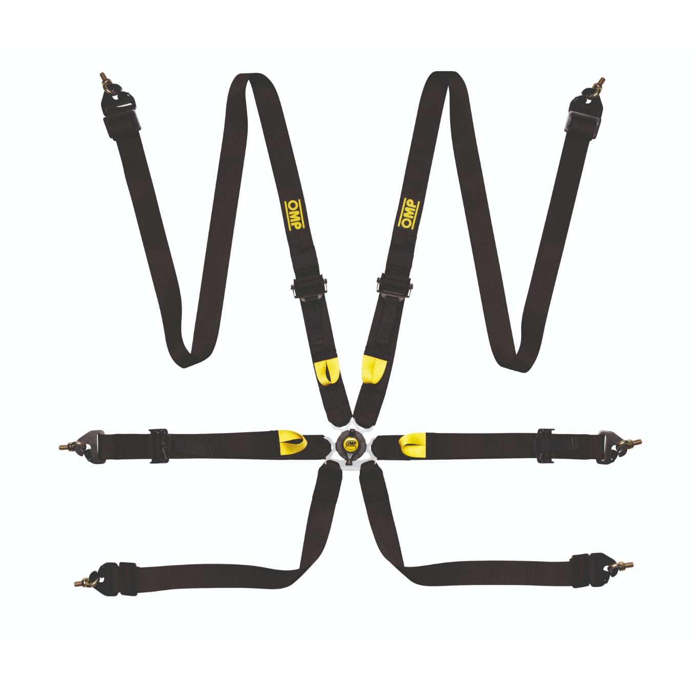 Harnais OMP First 2 6 points FIA 8853-2016 Noir