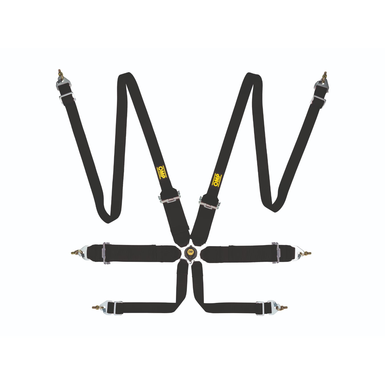 Harnais OMP First 3+2 6 points FIA 8853-2016 Noir