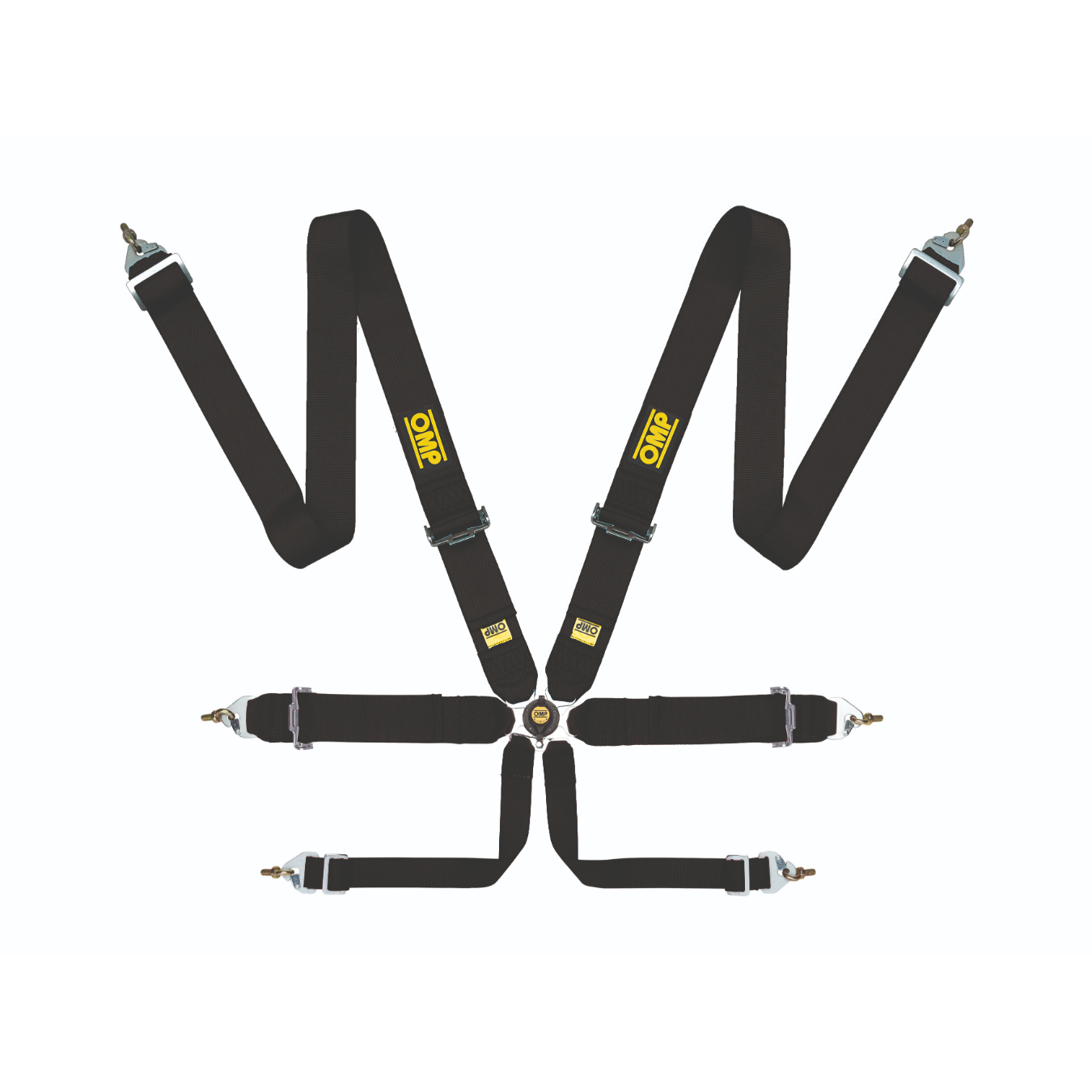 Harnais OMP First 3 6 points FIA 8853-2016 Noir