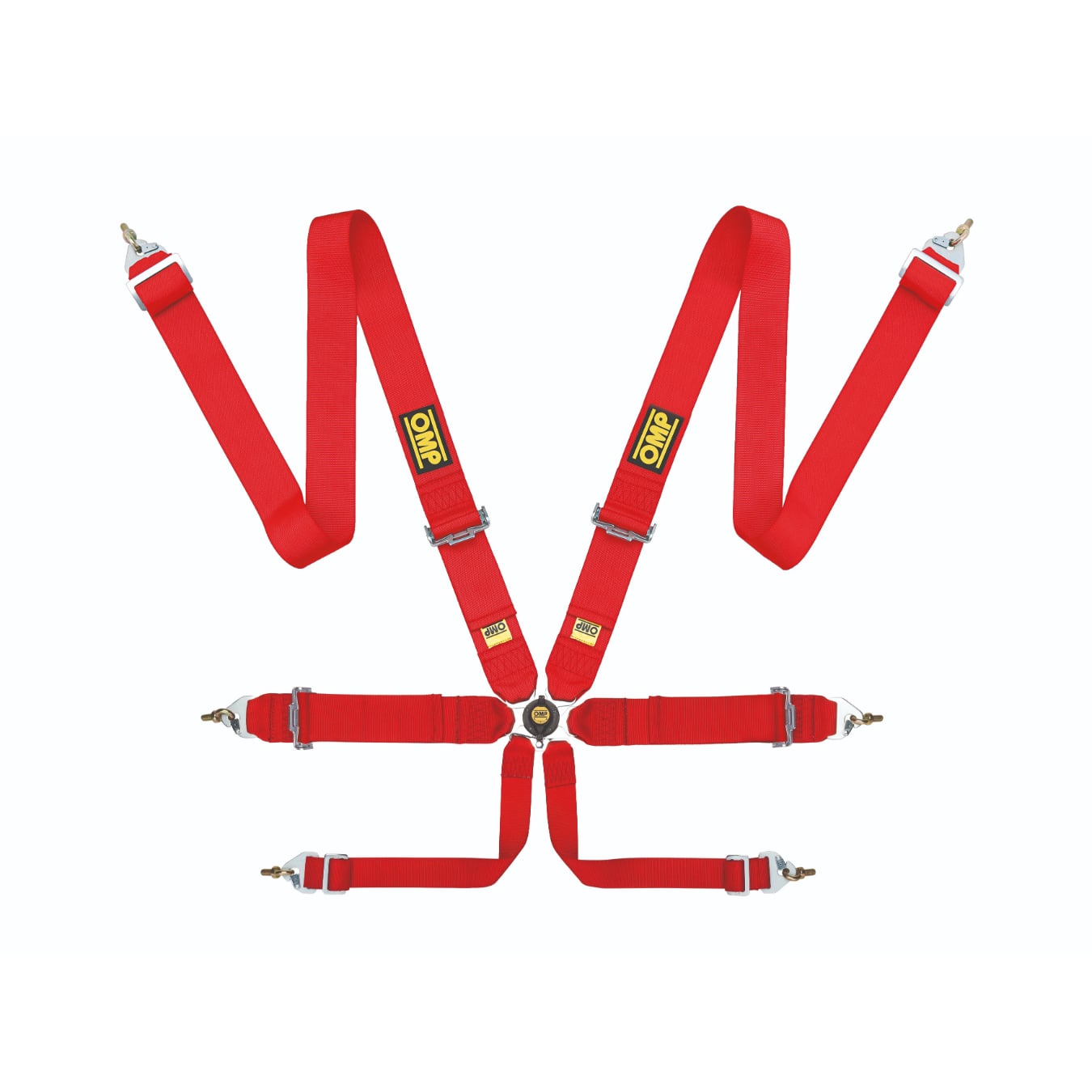 Harnais OMP First 3 6 points FIA 8853-2016 Rouge