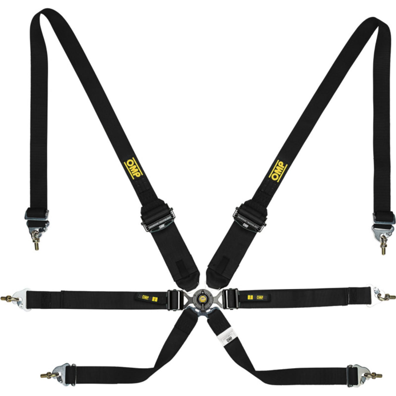 Harnais OMP One 3+2 Endurance 6 points FIA 8853-2016 Noir