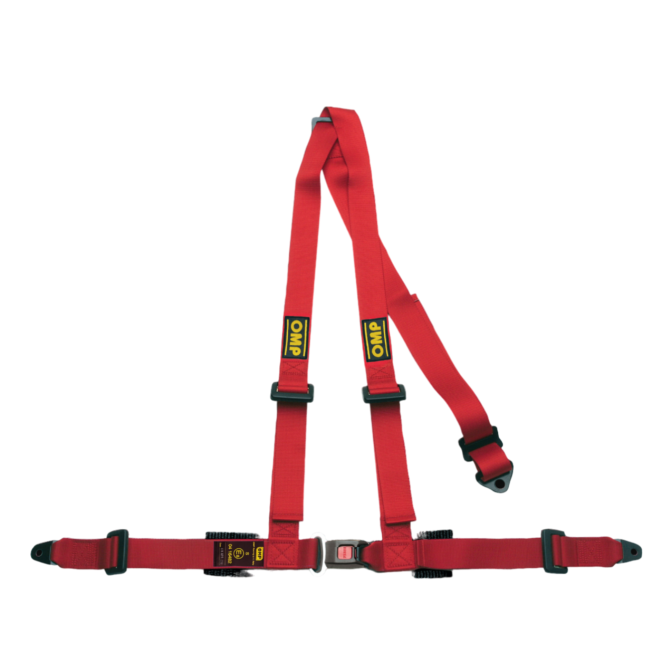 Harnais OMP Road 3 3 points ECE Rouge