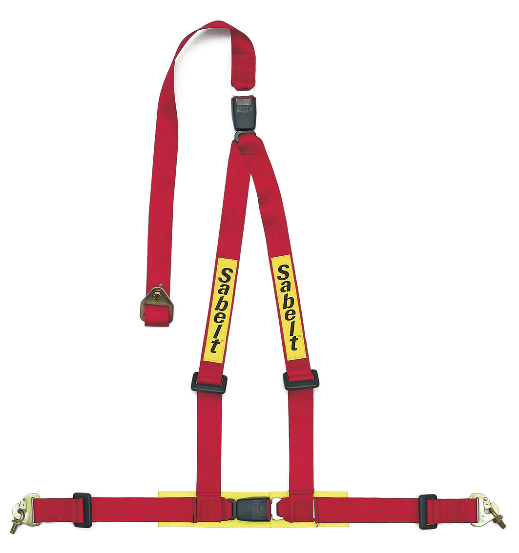 Harnais SABELT Saloon Arr Detachable 3 points ECE Rouge