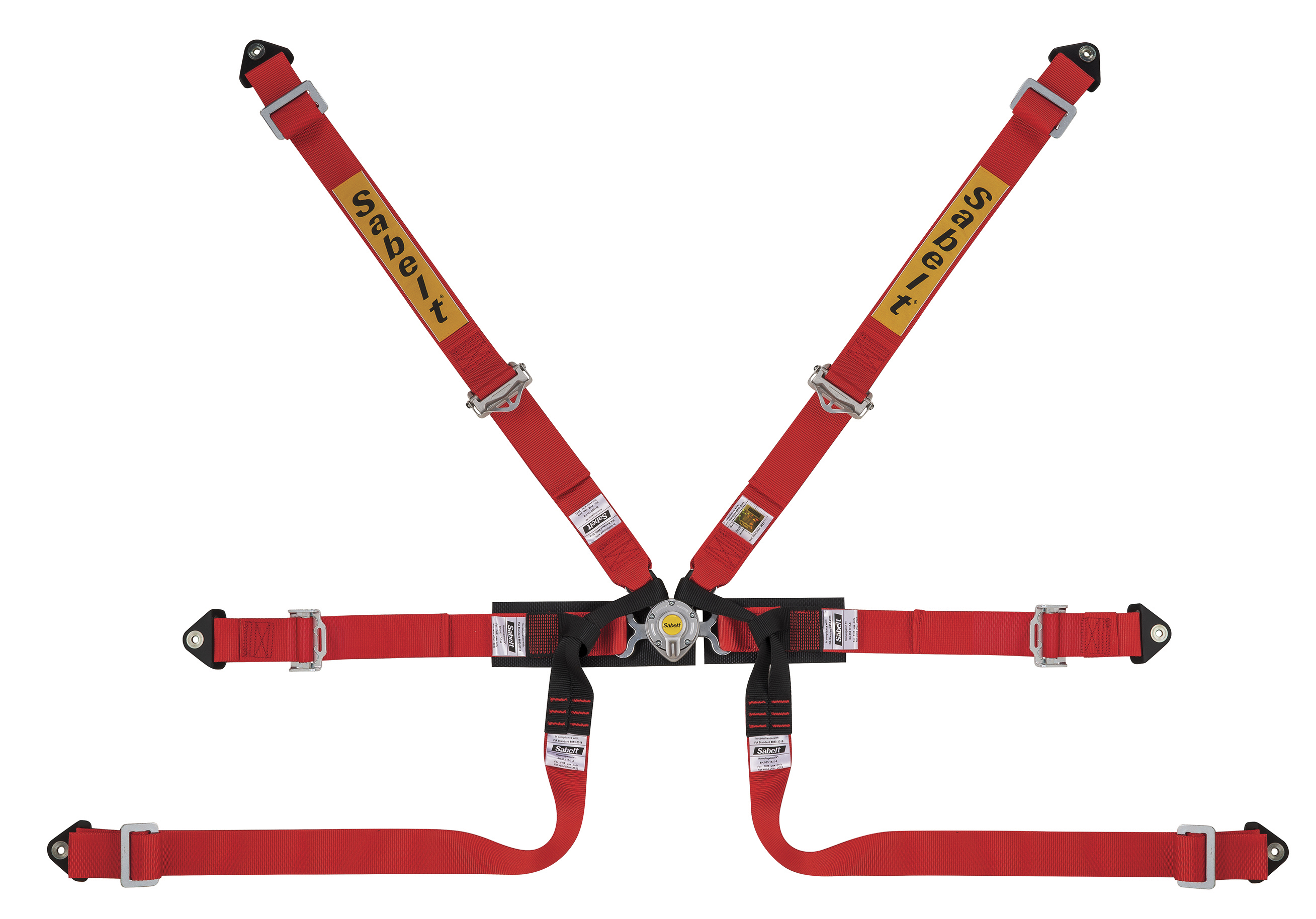 Harnais SABELT Silver Formula 6 points FIA 8853-2016 Rouge