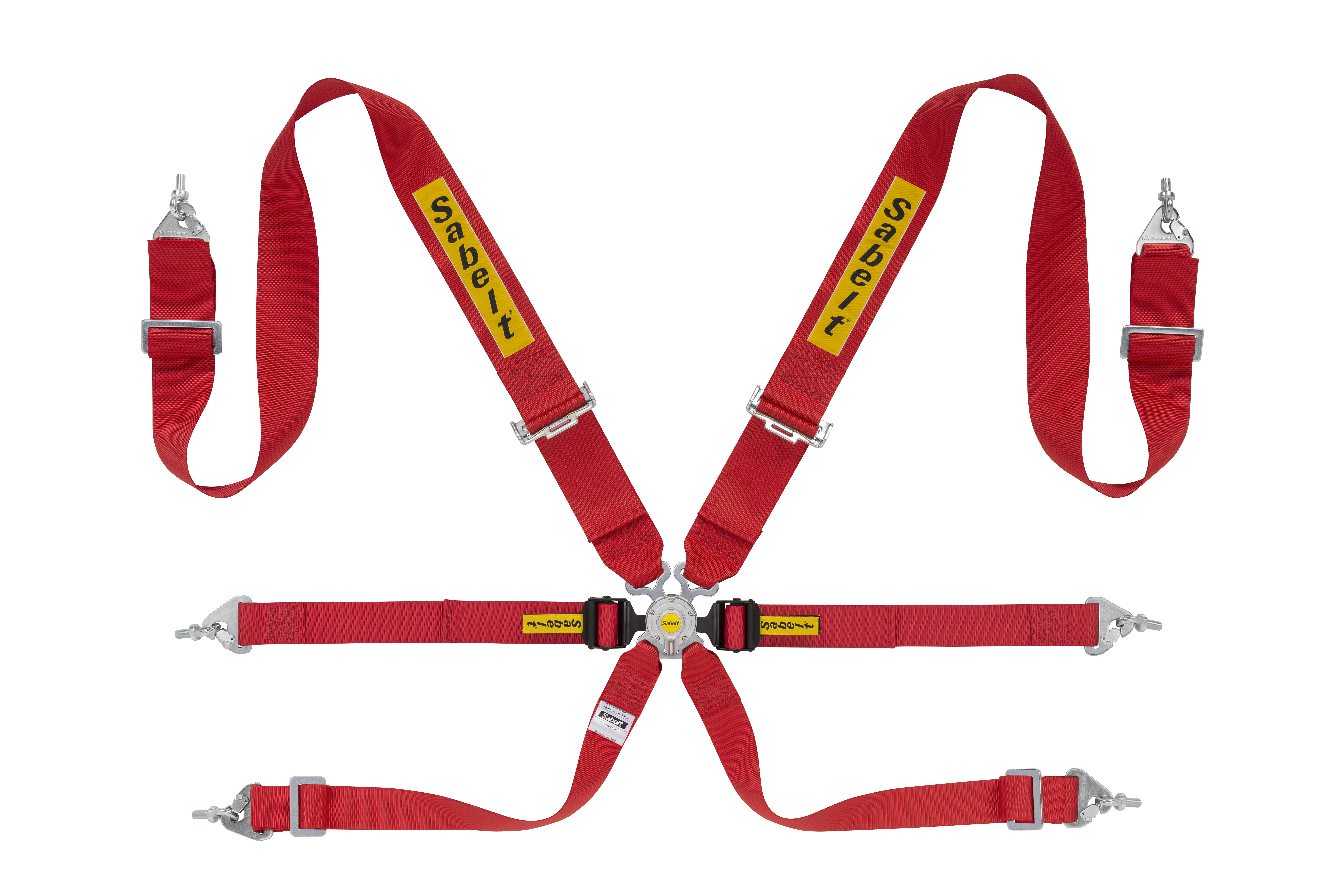 Harnais SABELT Silver Rally 3X2 6 points FIA 8853-2016 Rouge